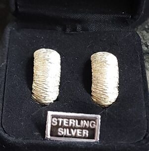 NIB Kay Jewelers Italian Sterling Silver Textured Hoop Earrings